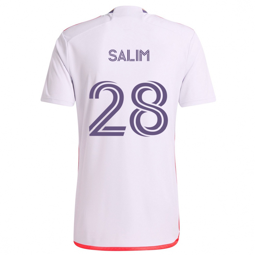 Men Football Abdi Salim #28 White Red Purple Away Jersey 2024/25 T-Shirt Nz