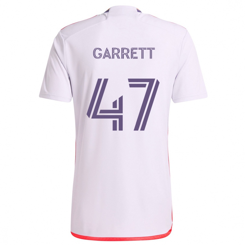 Men Football Ian Garrett #47 White Red Purple Away Jersey 2024/25 T-Shirt Nz