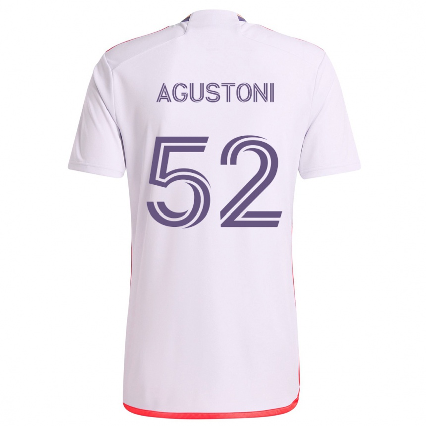 Men Football Gonzalo Agustoni #52 White Red Purple Away Jersey 2024/25 T-Shirt Nz