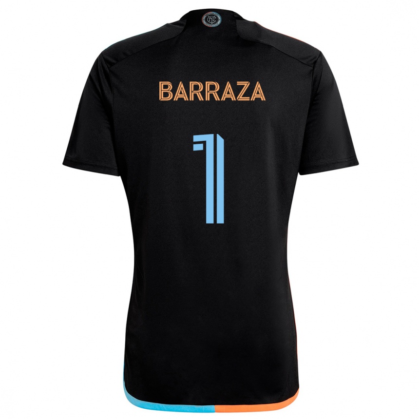 Men Football Luis Barraza #1 Black Orange Blue Away Jersey 2024/25 T-Shirt Nz