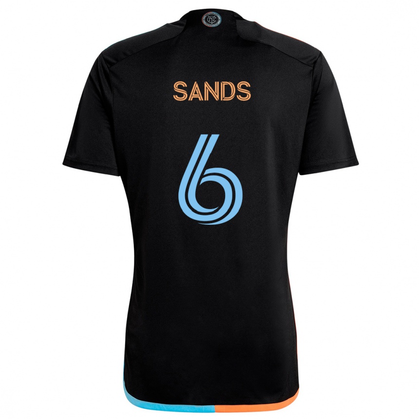 Men Football James Sands #6 Black Orange Blue Away Jersey 2024/25 T-Shirt Nz