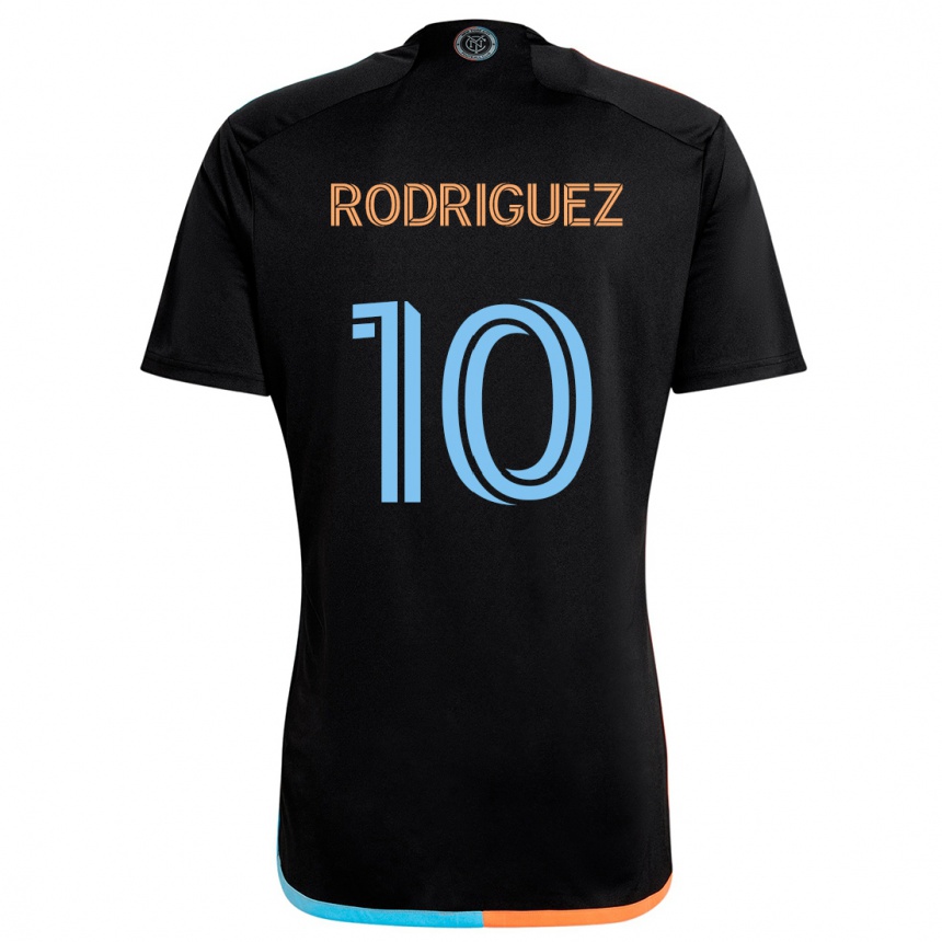 Men Football Santiago Rodríguez #10 Black Orange Blue Away Jersey 2024/25 T-Shirt Nz