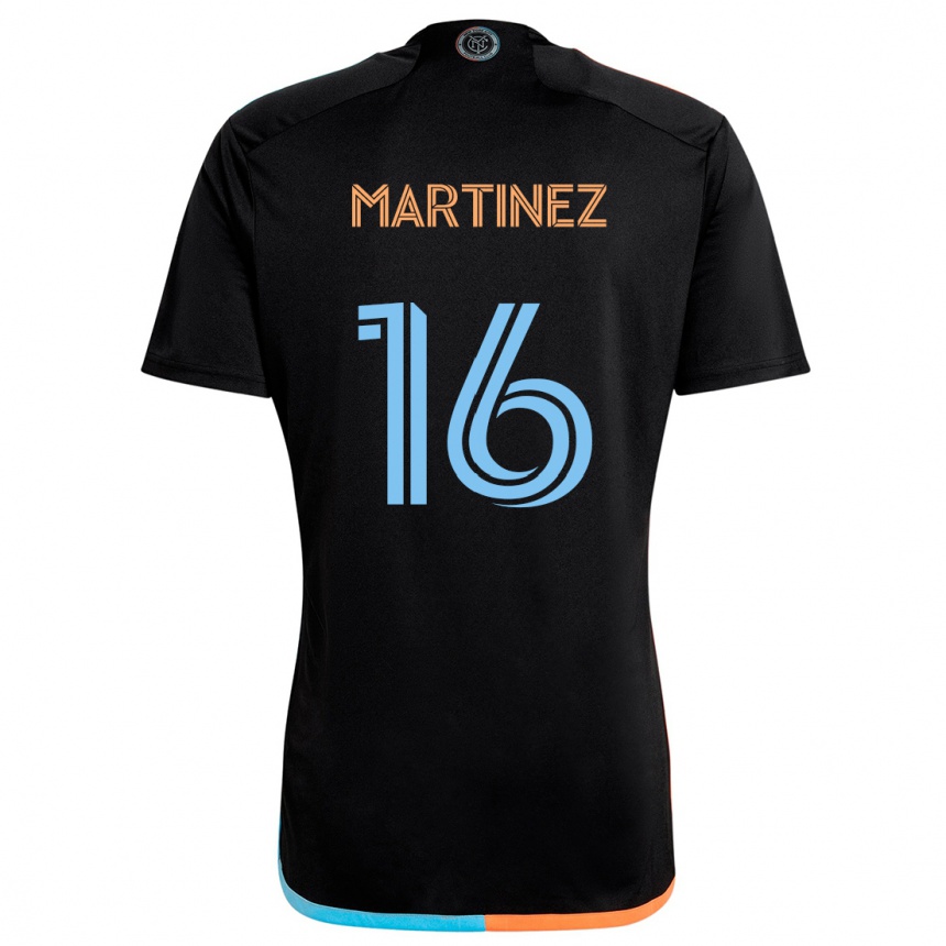 Men Football Alonso Martínez #16 Black Orange Blue Away Jersey 2024/25 T-Shirt Nz