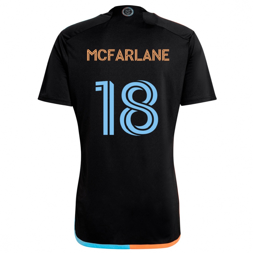 Men Football Christian Mcfarlane #18 Black Orange Blue Away Jersey 2024/25 T-Shirt Nz