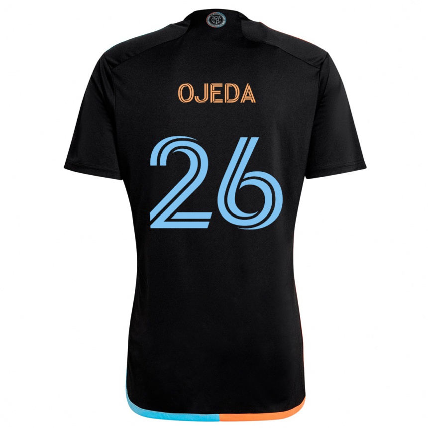 Men Football Agustín Ojeda #26 Black Orange Blue Away Jersey 2024/25 T-Shirt Nz