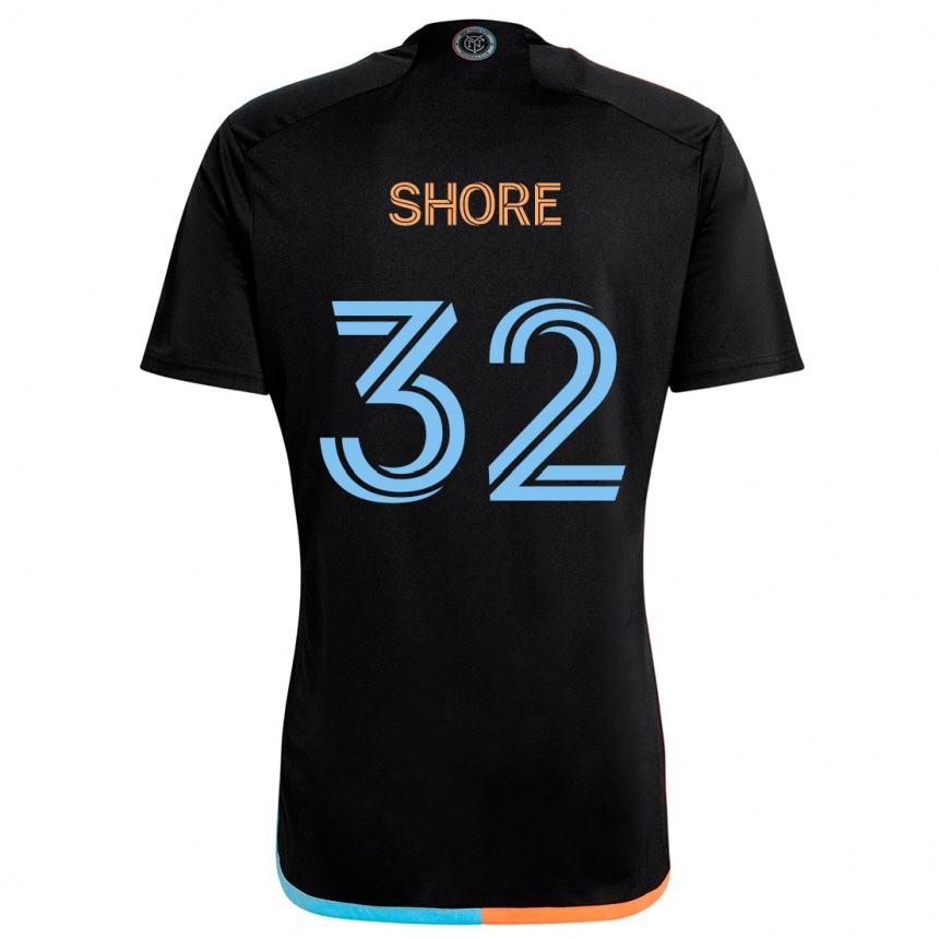 Men Football Jonathan Shore #32 Black Orange Blue Away Jersey 2024/25 T-Shirt Nz