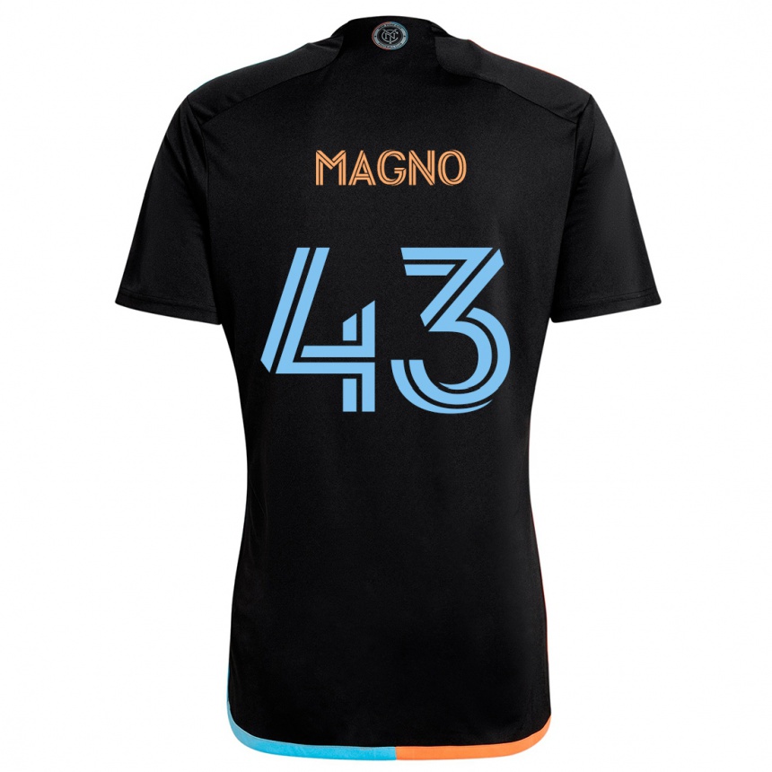 Men Football Talles Magno #43 Black Orange Blue Away Jersey 2024/25 T-Shirt Nz