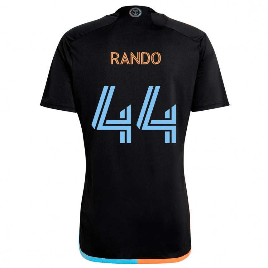 Men Football Alex Rando #44 Black Orange Blue Away Jersey 2024/25 T-Shirt Nz