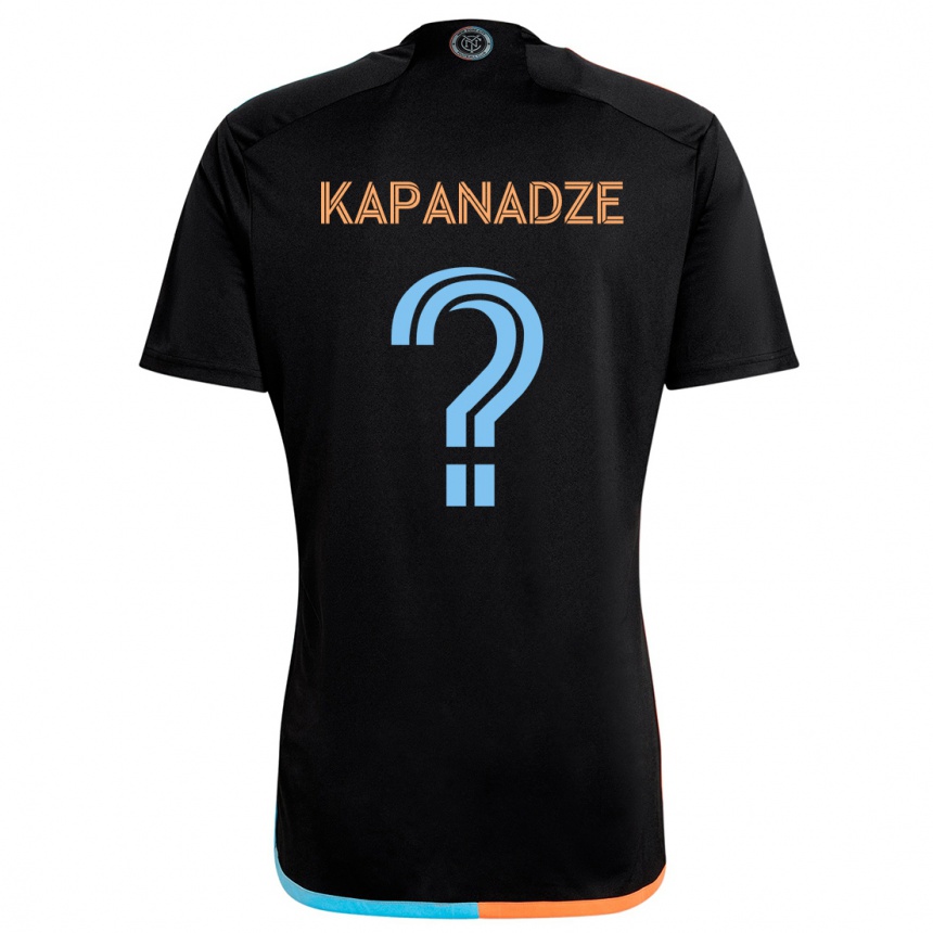 Men Football Nicholas Kapanadze #0 Black Orange Blue Away Jersey 2024/25 T-Shirt Nz