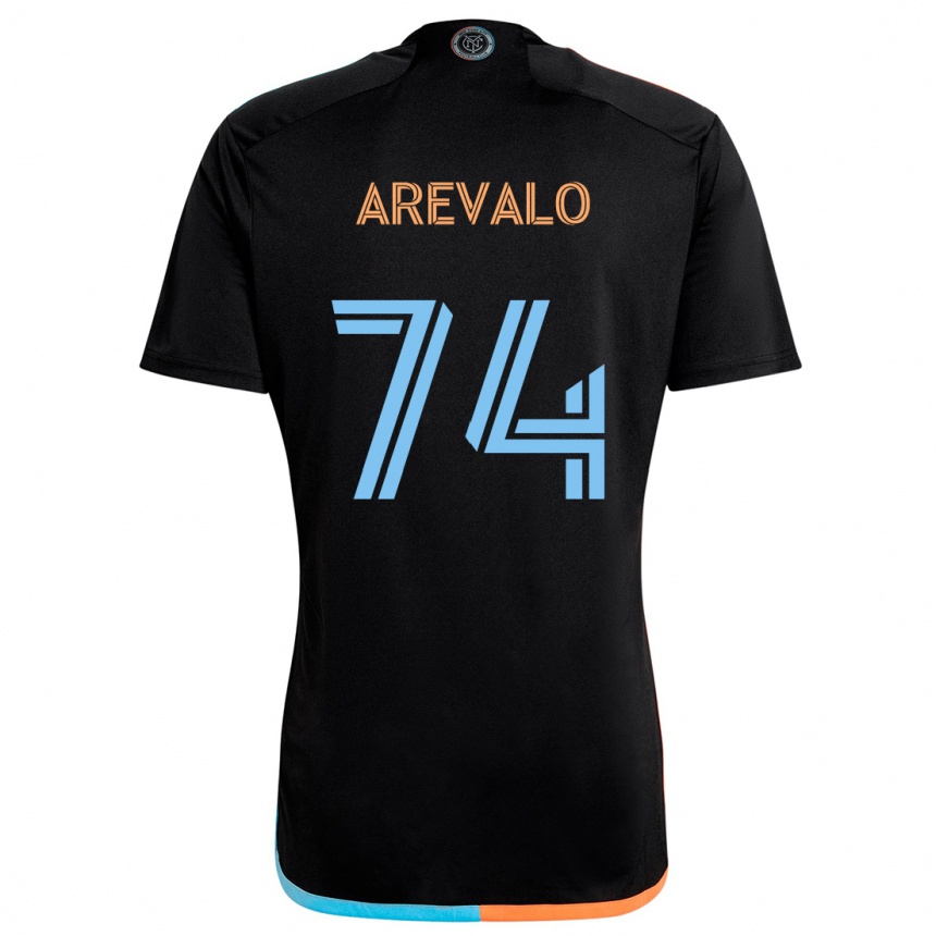 Men Football Ronny Arévalo #74 Black Orange Blue Away Jersey 2024/25 T-Shirt Nz