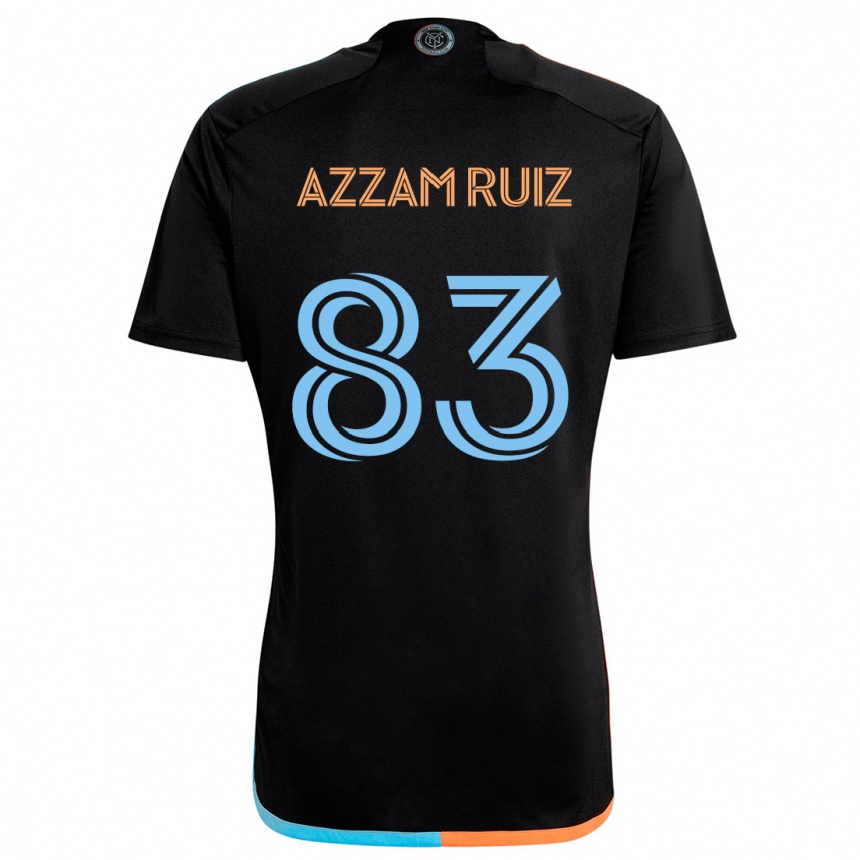 Men Football Camil Azzam Ruiz #83 Black Orange Blue Away Jersey 2024/25 T-Shirt Nz