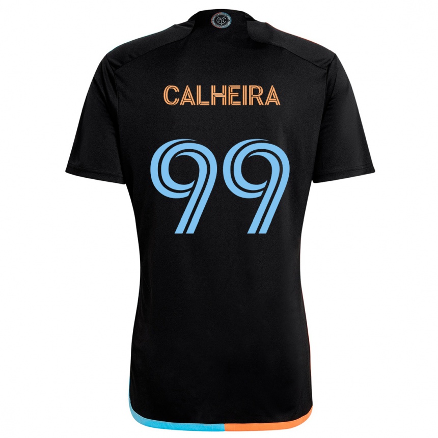 Men Football Taylor Calheira #99 Black Orange Blue Away Jersey 2024/25 T-Shirt Nz