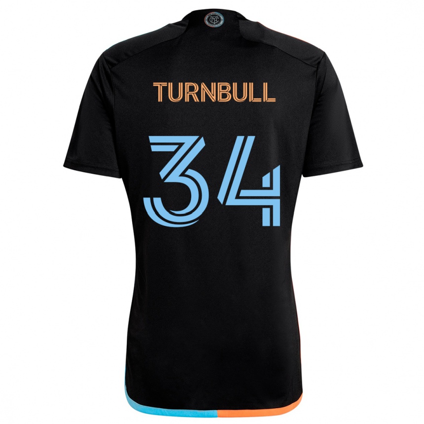 Men Football Stephen Turnbull #34 Black Orange Blue Away Jersey 2024/25 T-Shirt Nz