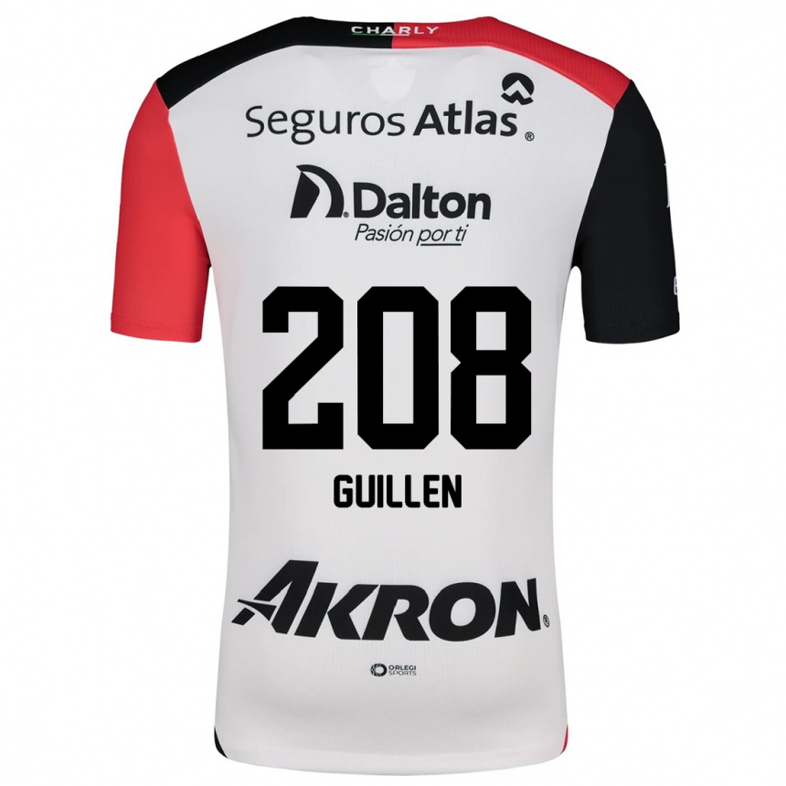 Men Football Jesús Guillén #208 White Red Black Away Jersey 2024/25 T-Shirt Nz