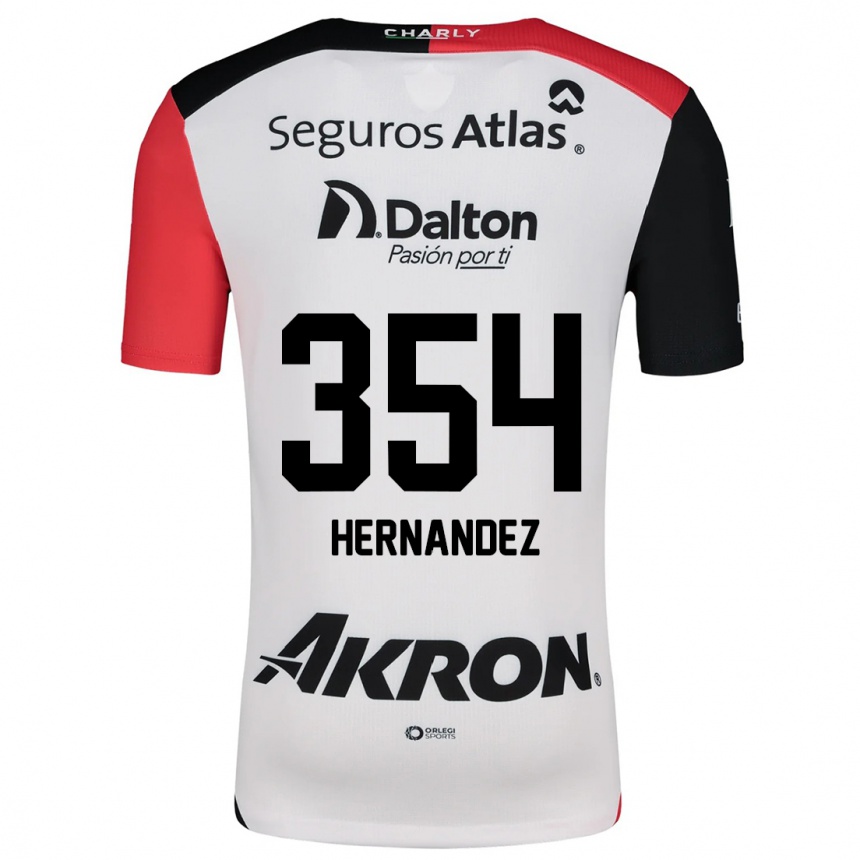 Men Football Daniel Hernández #354 White Red Black Away Jersey 2024/25 T-Shirt Nz