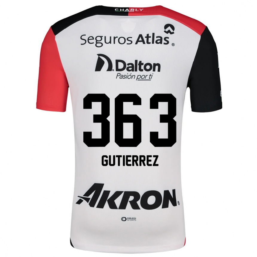 Men Football Orlando Gutiérrez #363 White Red Black Away Jersey 2024/25 T-Shirt Nz