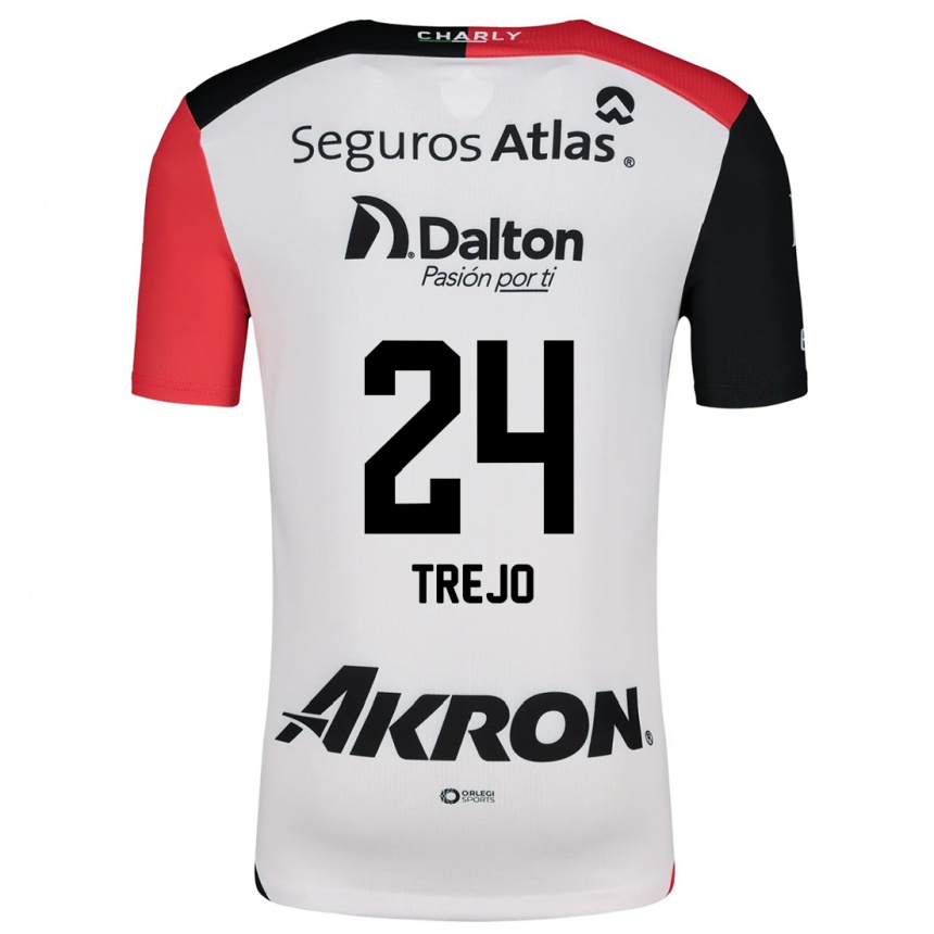 Men Football Christopher Trejo #24 White Red Black Away Jersey 2024/25 T-Shirt Nz