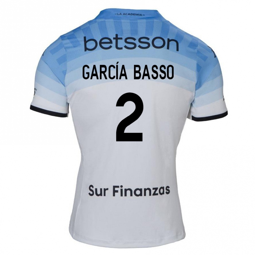 Men Football Agustín García Basso #2 White Blue Black Away Jersey 2024/25 T-Shirt Nz