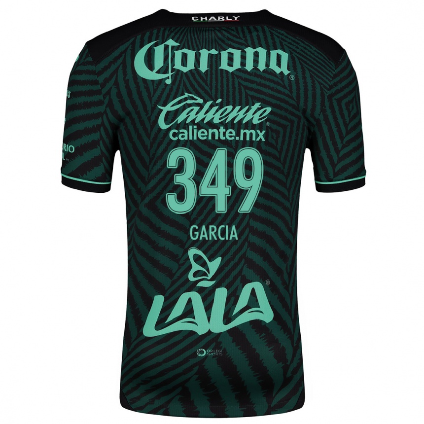 Men Football Diego García #349 Black Green Away Jersey 2024/25 T-Shirt Nz