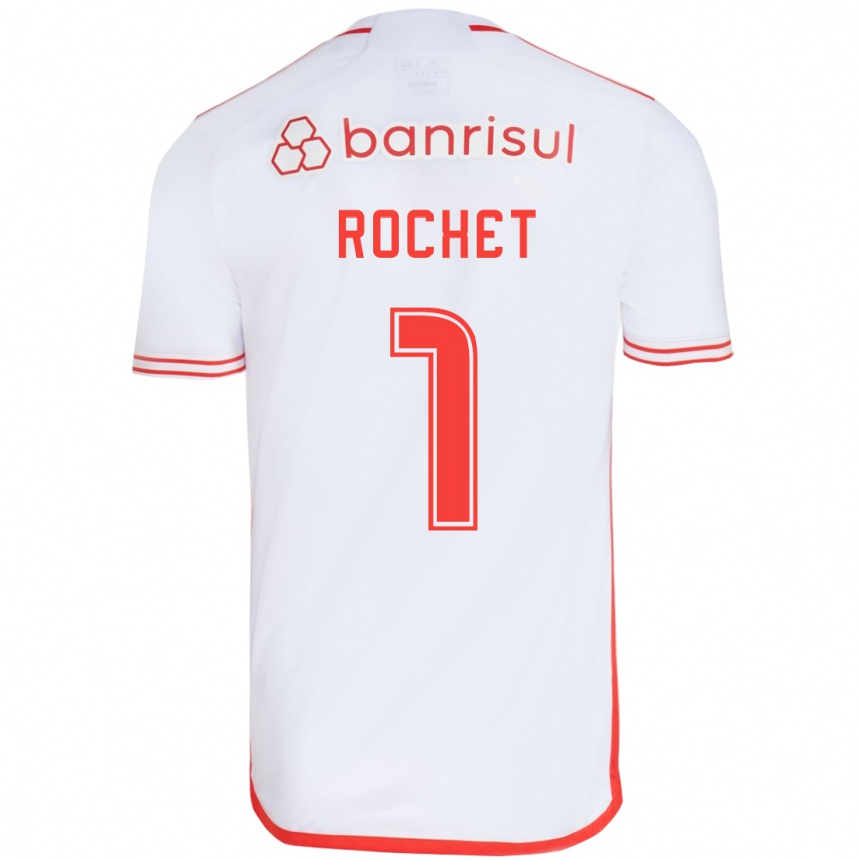 Men Football Sergio Rochet #1 White Red Away Jersey 2024/25 T-Shirt Nz