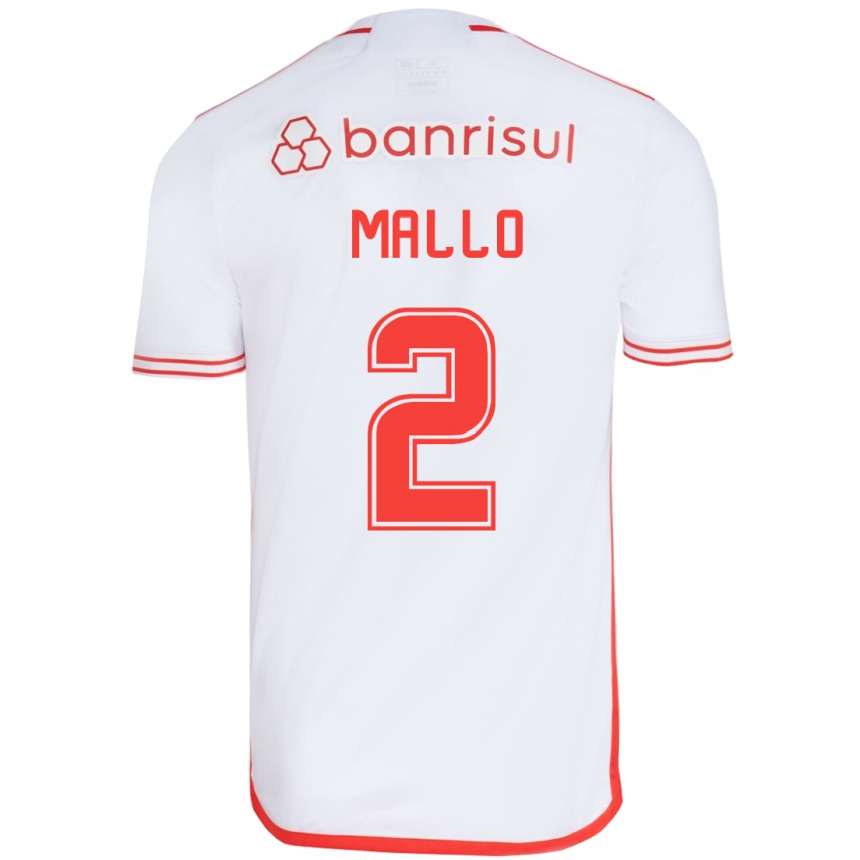 Men Football Hugo Mallo #2 White Red Away Jersey 2024/25 T-Shirt Nz