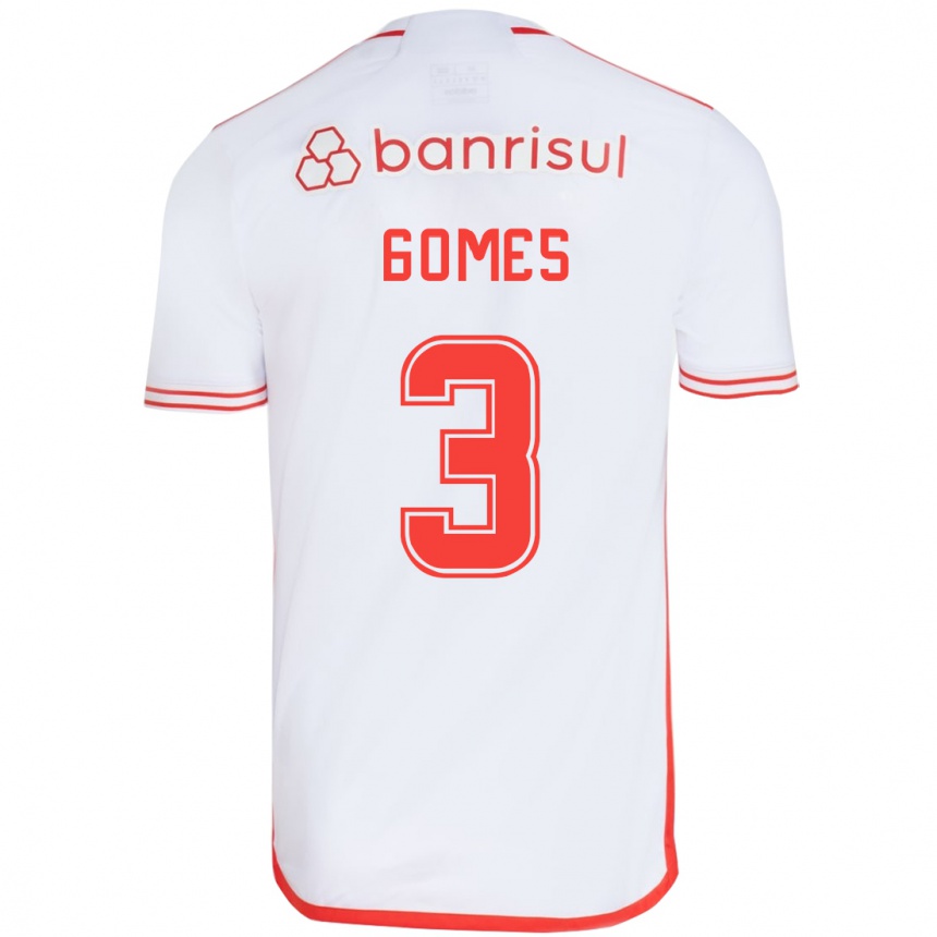 Men Football Igor Gomes #3 White Red Away Jersey 2024/25 T-Shirt Nz