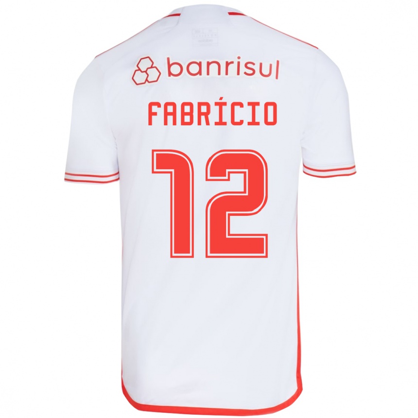 Men Football Fabrício #12 White Red Away Jersey 2024/25 T-Shirt Nz