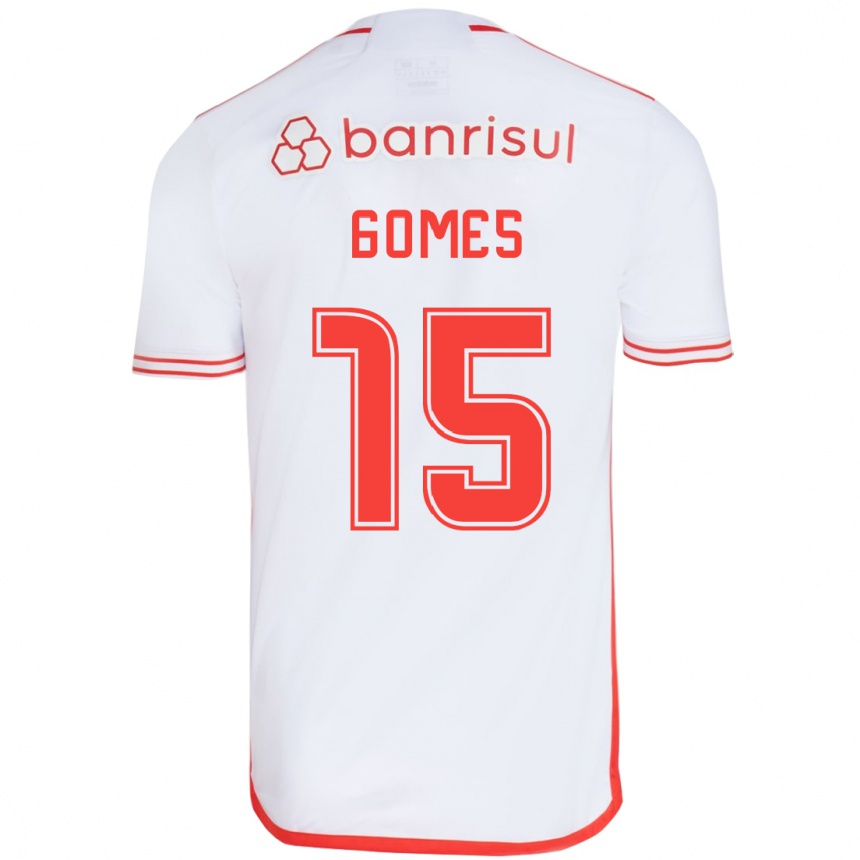 Men Football Bruno Gomes #15 White Red Away Jersey 2024/25 T-Shirt Nz