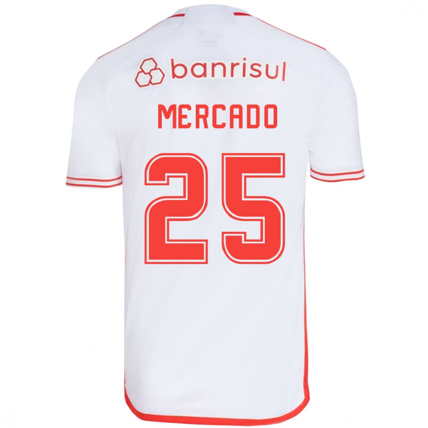 Men Football Gabriel Mercado #25 White Red Away Jersey 2024/25 T-Shirt Nz