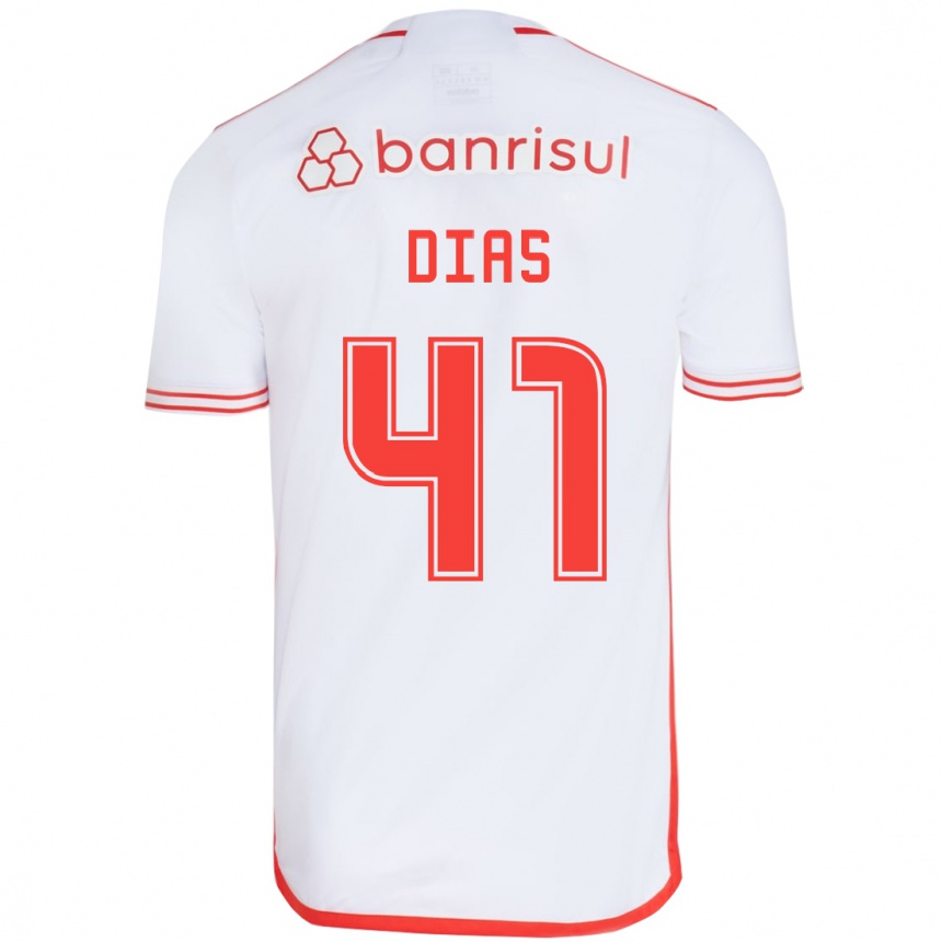 Men Football Matheus Dias #41 White Red Away Jersey 2024/25 T-Shirt Nz