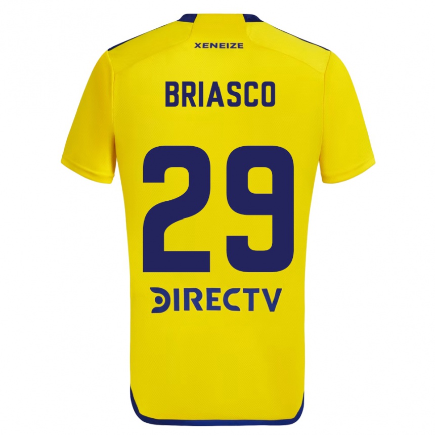 Men Football Norberto Briasco #29 Yellow Blue Away Jersey 2024/25 T-Shirt Nz