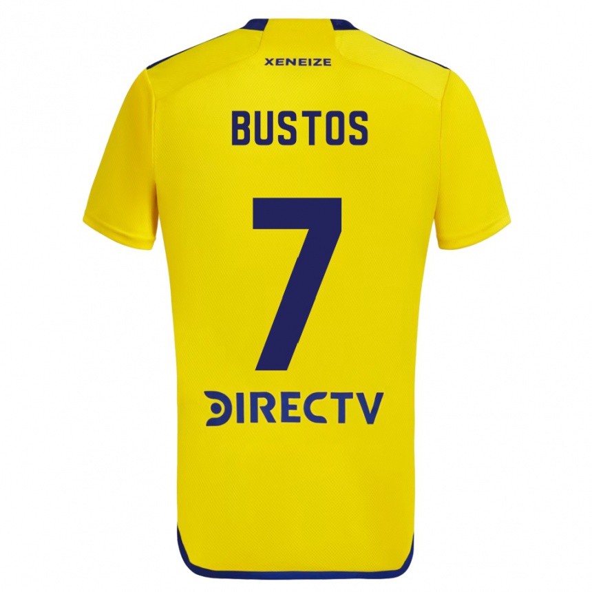 Men Football Tomás Bustos #7 Yellow Blue Away Jersey 2024/25 T-Shirt Nz