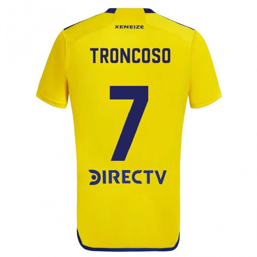 Men Football Carolina Troncoso #7 Yellow Blue Away Jersey 2024/25 T-Shirt Nz