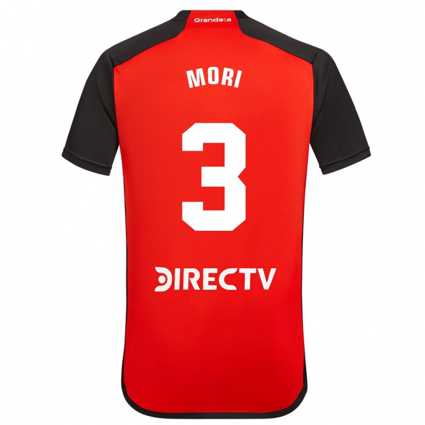 Men Football Ramiro Funes Mori #3 Red Black White Away Jersey 2024/25 T-Shirt Nz