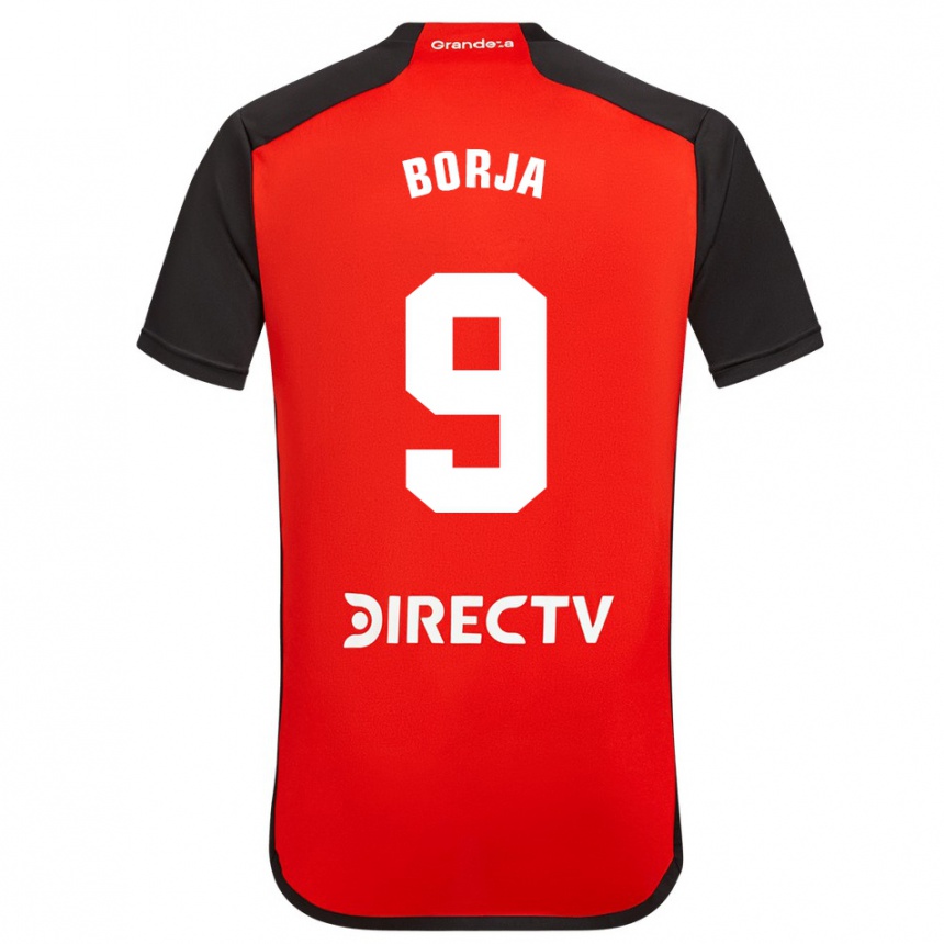 Men Football Miguel Borja #9 Red Black White Away Jersey 2024/25 T-Shirt Nz