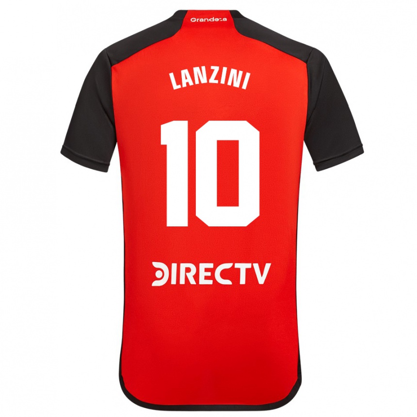 Men Football Manuel Lanzini #10 Red Black White Away Jersey 2024/25 T-Shirt Nz