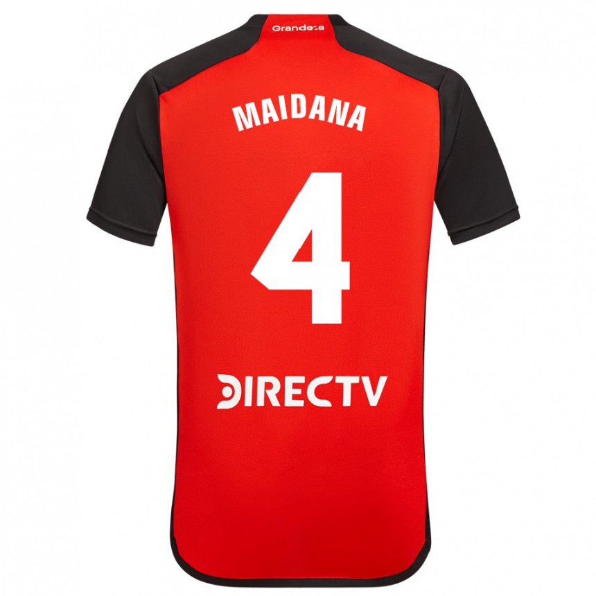 Men Football Jonatan Maidana #4 Red Black White Away Jersey 2024/25 T-Shirt Nz