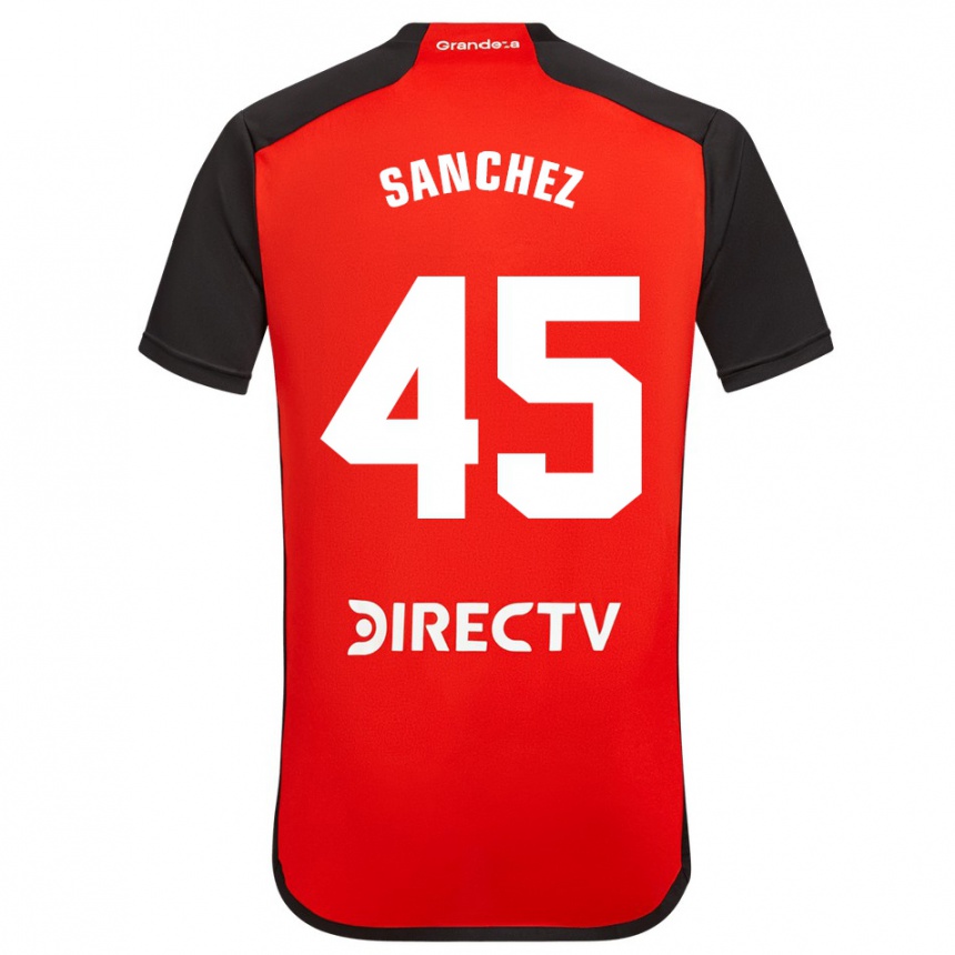 Men Football Sebastián Sánchez #45 Red Black White Away Jersey 2024/25 T-Shirt Nz