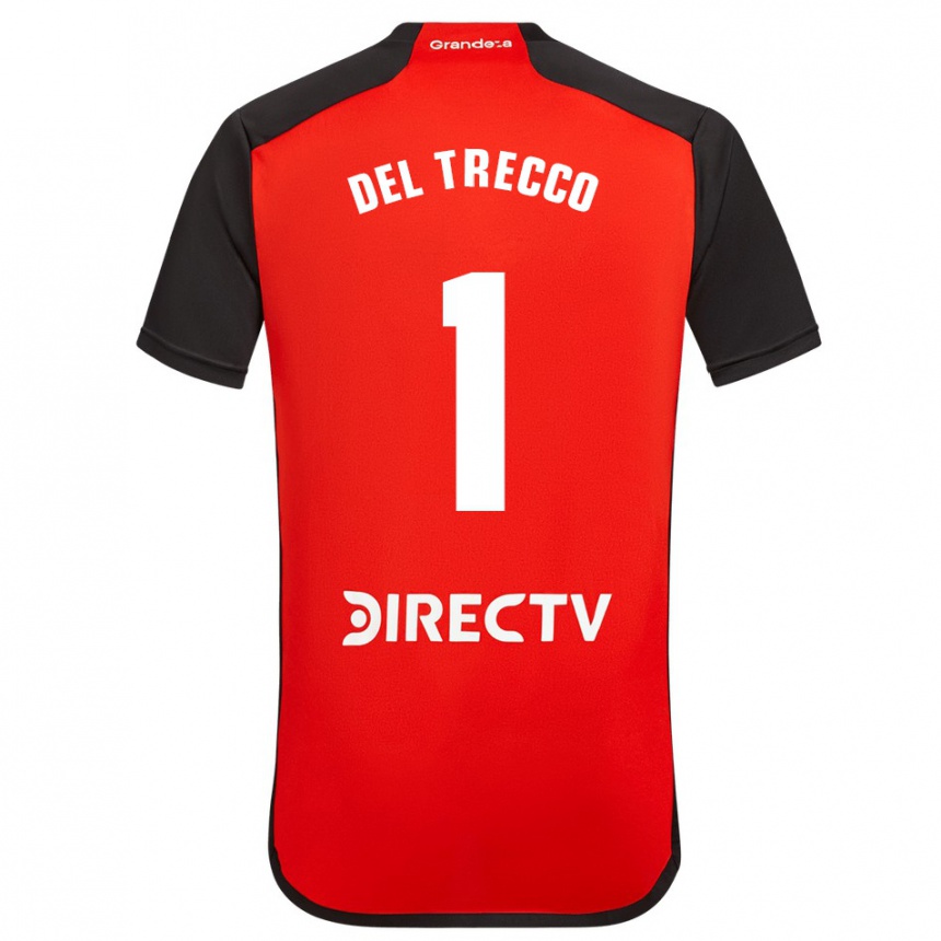 Men Football Martina Del Trecco #1 Red Black White Away Jersey 2024/25 T-Shirt Nz