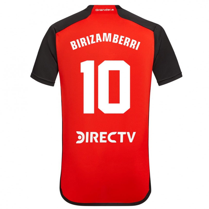 Men Football María Carolina Birizamberri Rivero #10 Red Black White Away Jersey 2024/25 T-Shirt Nz