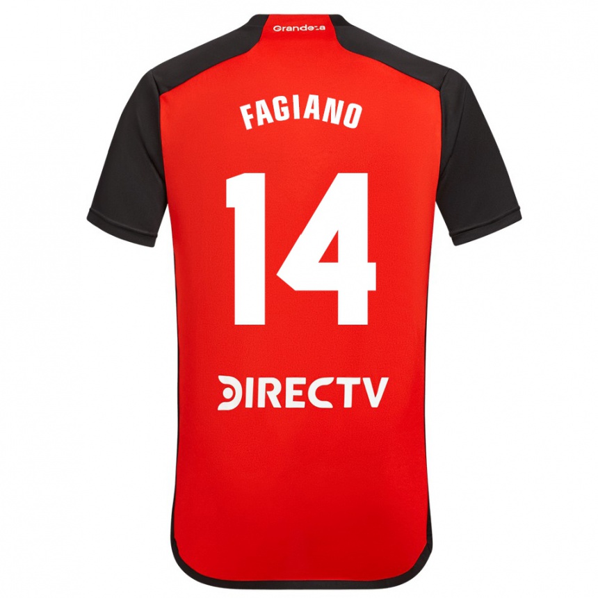 Men Football Paloma Fagiano #14 Red Black White Away Jersey 2024/25 T-Shirt Nz