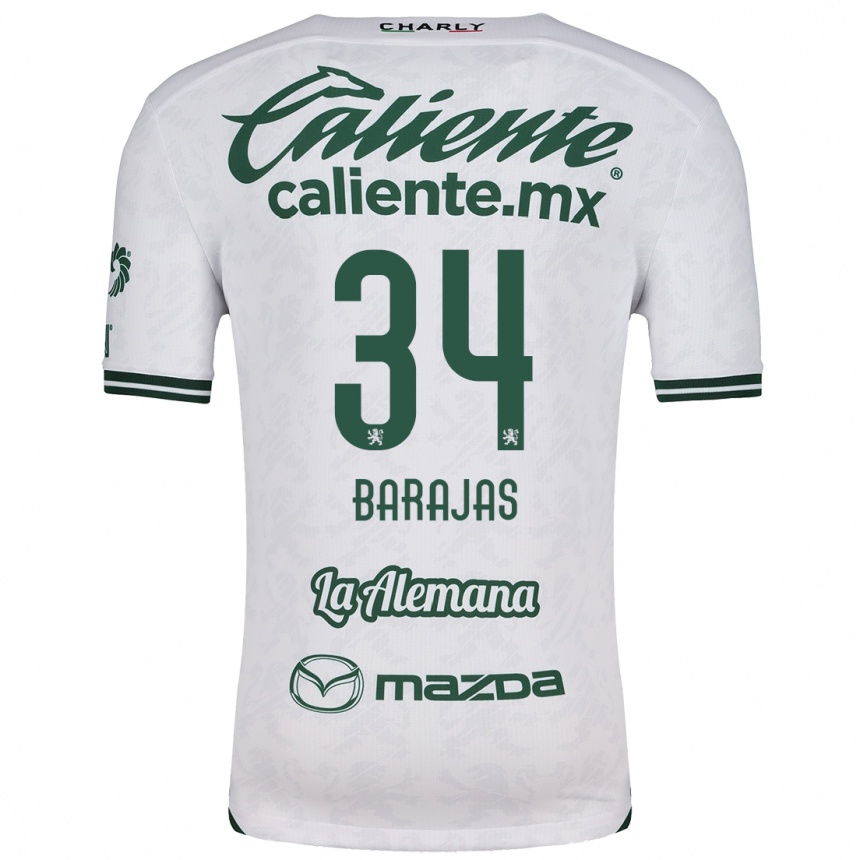 Men Football Víctor Barajas #34 White Green Away Jersey 2024/25 T-Shirt Nz