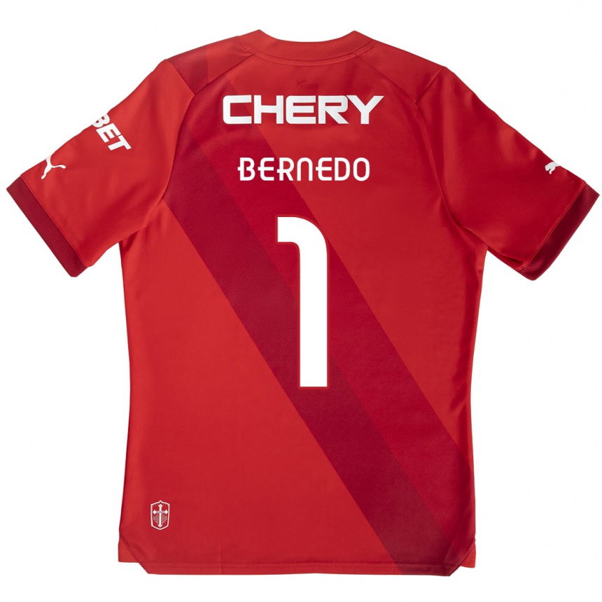 Men Football Vicente Bernedo #1 Red White Away Jersey 2024/25 T-Shirt Nz