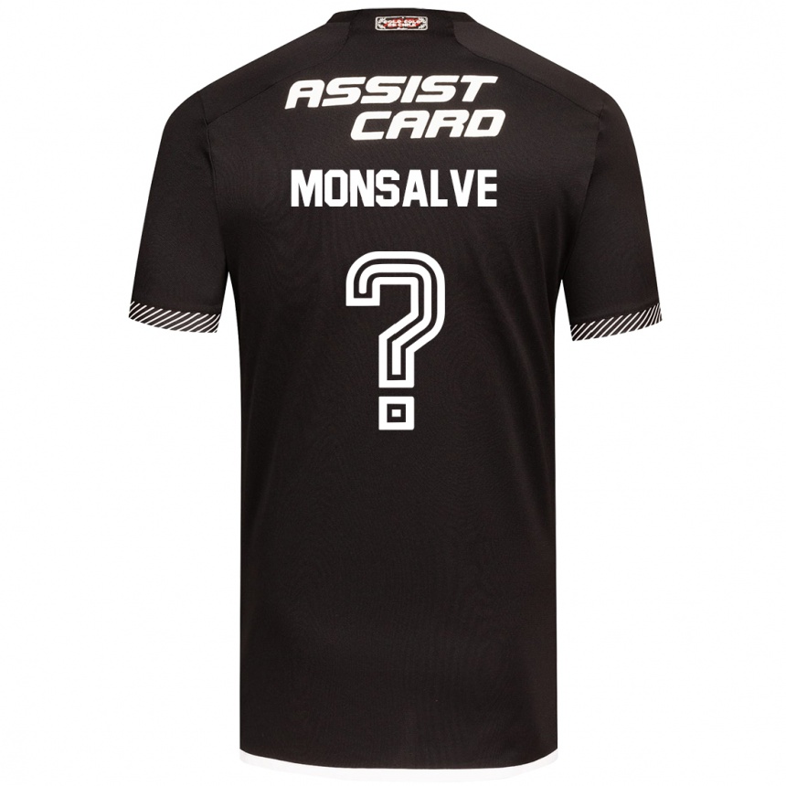 Men Football Gaspar Monsalve #0 Black White Away Jersey 2024/25 T-Shirt Nz