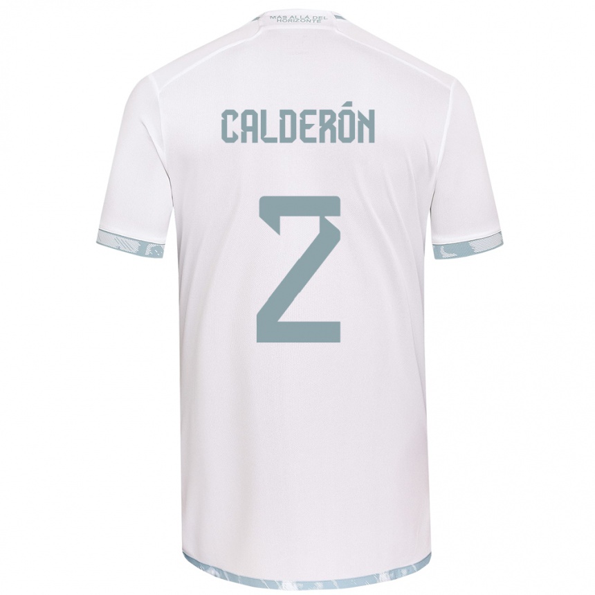 Men Football Franco Calderón #2 White Grey Away Jersey 2024/25 T-Shirt Nz