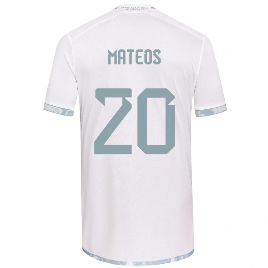 Men Football Federico Mateos #20 White Grey Away Jersey 2024/25 T-Shirt Nz