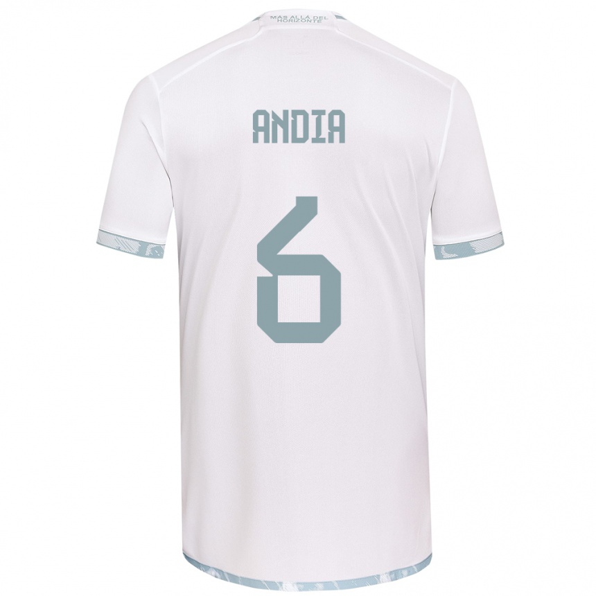 Men Football Yonathan Andía #6 White Grey Away Jersey 2024/25 T-Shirt Nz