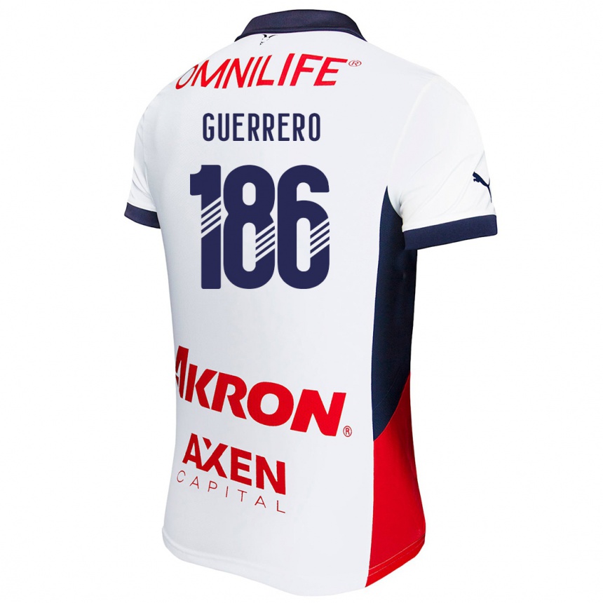 Men Football Javier Guerrero #186 White Red Blue Away Jersey 2024/25 T-Shirt Nz