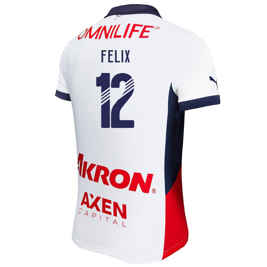 Men Football Blanca Félix #12 White Red Blue Away Jersey 2024/25 T-Shirt Nz