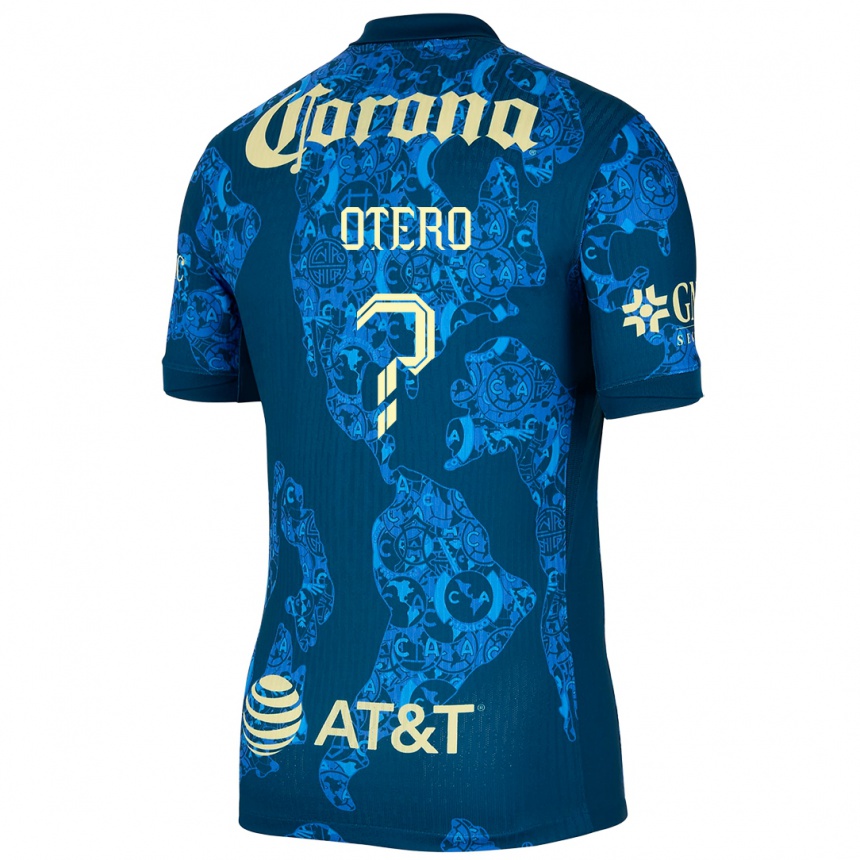 Men Football Juan Otero #0 Blue Yellow Away Jersey 2024/25 T-Shirt Nz